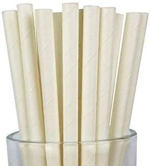 White Plain Paper Straw, for Event Party Supplies, Size : All Availble