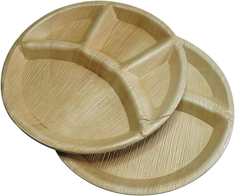 Areca Leaf Round Partition Plates