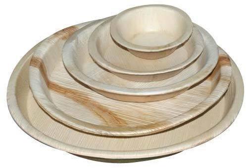 Creamy Areca Leaf Round Plates, for Serving Food