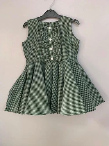 Dark Green Layoured Kids Girls Frock, Feature : Attractive Pattern, Comfortable, Easy To Wash