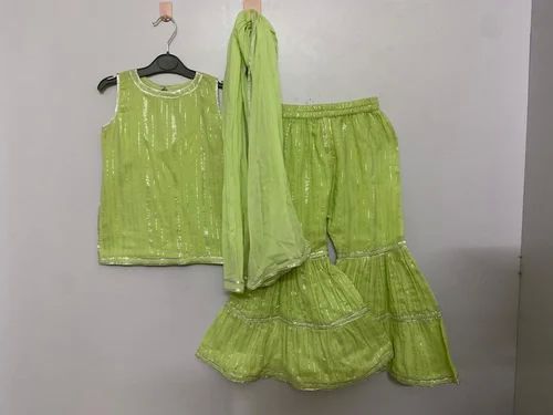Green Girl Kids Sharara Set, Feature : Comfortable, Easily Washable, Impeccable Finish