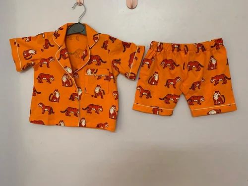 Orange Printed Boys Kids Night Dress, Feature : Comfortable, Easily Washable, Impeccable Finish