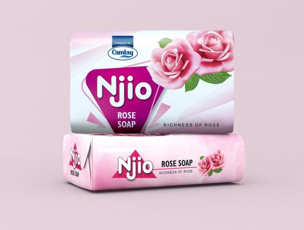 Pink Rectangle 100 gm Njio Rose Soap, for Bathing, Packaging Type : Paper Pack