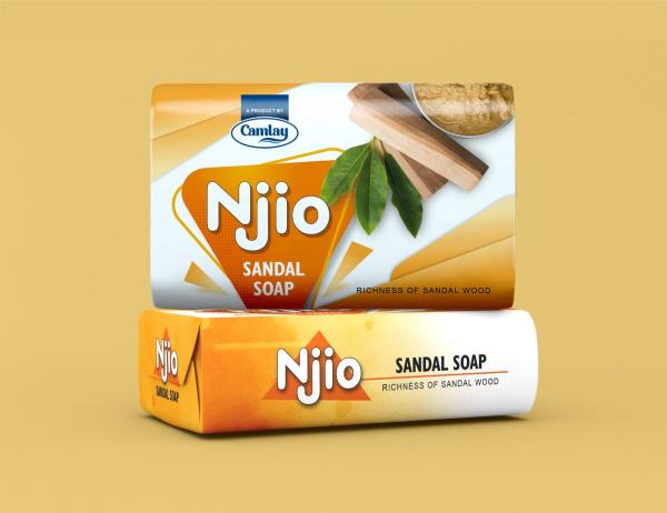 Light Orange Solid Rectangular 100 gm Njio Sandal Soap, for Skin Care, Bathing, Gender : Unisex