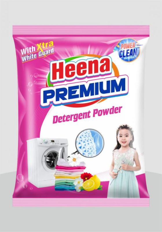 Heena Premium Detergent Powder, for Cloth Washing, Feature : Anti Bacterial, Remove Hard Stains, Skin Friendly