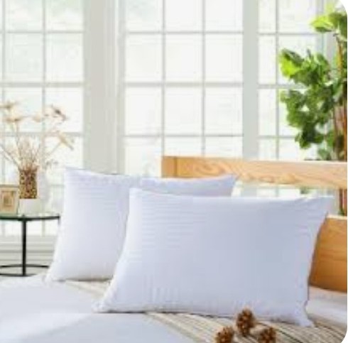 White Rectangle Plain/Stripes Polyester 17x27 Inch Pillow, for Hotel, Feature : Easily Washable