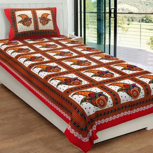 Multicolor Cotton Printed Single Bed Sheet, for Home, Feature : Anti Shrink