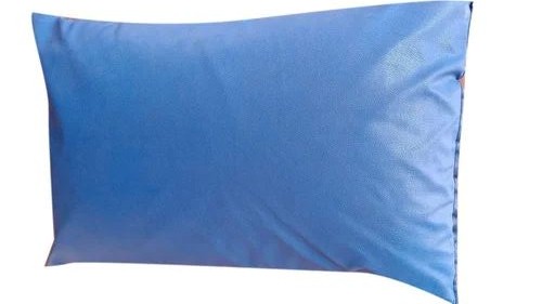 Plain Rectangle Cotton Hospital Pillow, Color : Blue