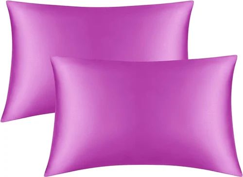 Pink Rectangular Silk Pillow Cover, Feature : Anti Wrinkle, Shrink Resistant, Soft