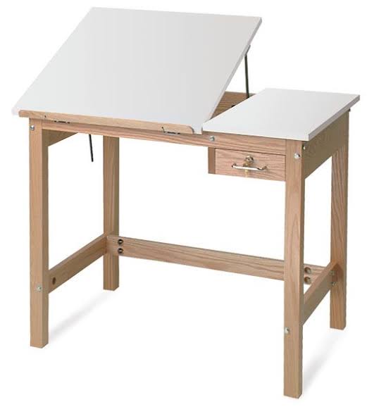 Rectangular Wooden Drafting Table Drawing Board