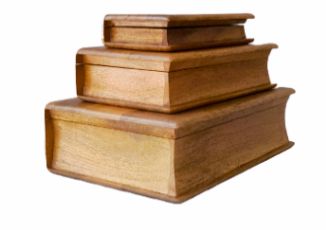 Fancy Wooden Book Box Set of 3 Pcs