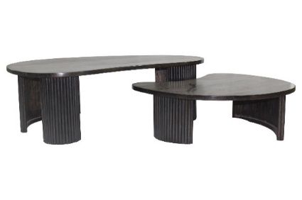 Fancy Wooden Coffee Table Set of 2 Pcs