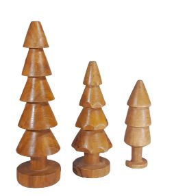 Stylish Wooden Christmas Tree Set of 3 Pcs