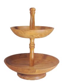 Brown Round Stylish Wooden Display Cake Stand, for Restaurant, Hotel, Bar, Size : All Sizes