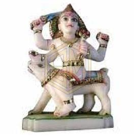 Mulit Colour Marble Printed Bhairav Baba Statue, for Shop, Office, Temple, Packaging Type : Carton Box