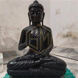 Black Marble Gautam Buddha Statue, Packaging Type : Carton Box