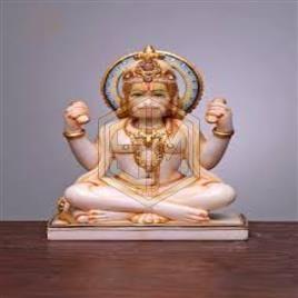 Mulit Colour Rukmani Printed Marble Hanuman Ji Statue, for Temple, Home, Office, Size : 3.5 Feet