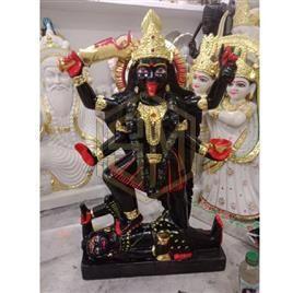 Black Printed Marble Kali Mata Statue, for Temple, Home, Size in Feet : 3 Feet