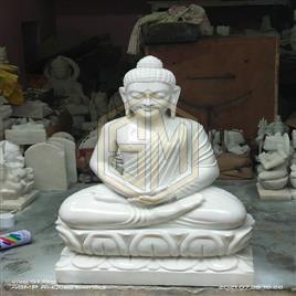 Printed Marble Gautam Buddha Statue, Packaging Type : Carton Box