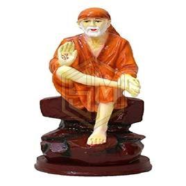Mulit Colour Printed Marble Sai Baba Statue, for Temple, Office, Home, Packaging Type : Carton Box
