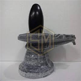 Black Polished Marble Narmda Pindi Shivling, for Temples, Feature : Durable, Shiny Looks