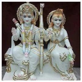 Mulit Colour Printed Marble Ram Sita Statue, for Home, Gifting, Temple, Packaging Type : Carton Box