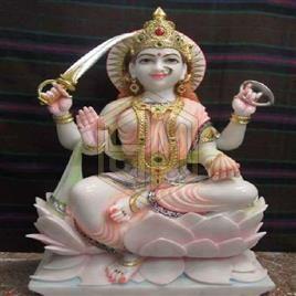 Printed Marble Santoshi Mata Statue, for Worship, Temple, Office, Home, Packaging Type : Carton Box