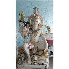 Multicolor Marble Shiv Ji Statue, for Home, Office, Temple, Shops, Packaging Type : Carton Box