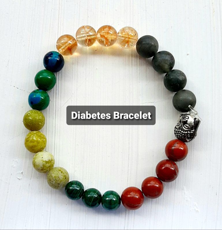 Round Polished Gemstone Diabetes Control Bracelet, Style : Common
