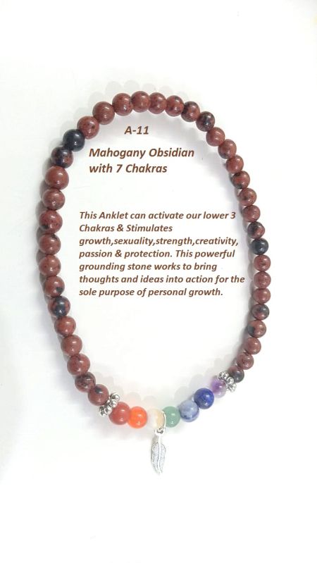 Mahogany Obsidian Anklet, Occasion : Casual Wear