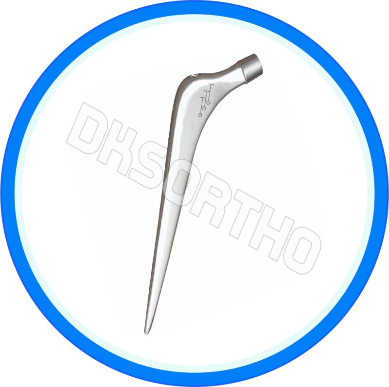 Grey Plain Stainless Steel Cemented Femoral Hip Stem, For Hospital