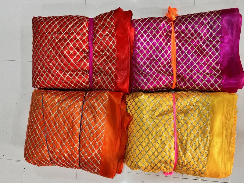 Multi Colour Kasturi Chokdi Work Fabric, for Garments, Packaging Type : Plastic Bag