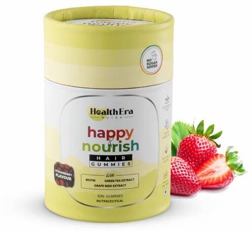 Healthera Happy & Nourish Hair Gummies, Packaging Type : Metal Jar