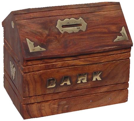 Brown Lakdi Wale Hut Plain Wooden Piggy Bank, for Money Savings, Packaging Type : Cartoon Box