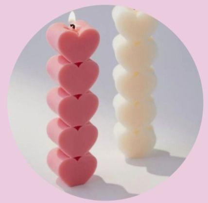 Five Heart Bar Candle, Speciality : Fine Finished, Attractive Pattern