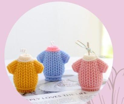 55g Sweater Shape Candle, Speciality : Smokeless, Attractive Pattern, Smooth Texture