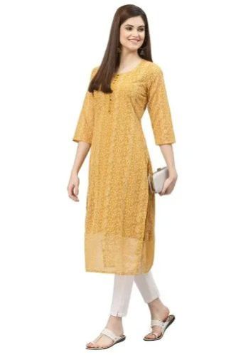 Lucknowi Chikan Georgette Kurti