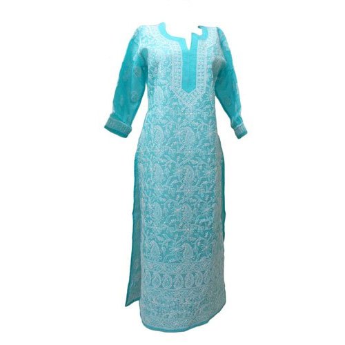 Lucknowi Chikankari Muslin Kurti, Age Group : Adults