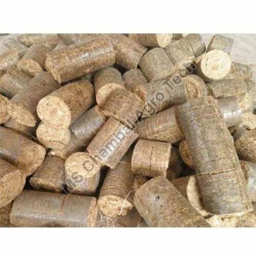 Hard Natural Brown Biomass Briquette, Packaging Type : Jute Bags
