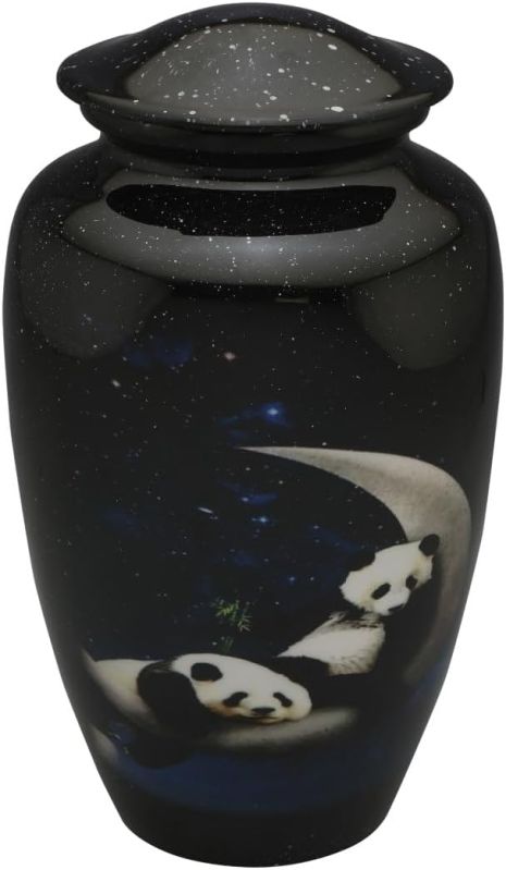 Sleeping Giant Panda Aluminium Cremation Urn, for Store Human Ashes, Dimension : 7 X 7 X 10 Inches