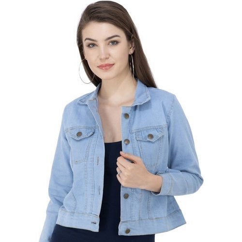 Collar Neck Plain Ladies Denim Jacket, Size : Multisize