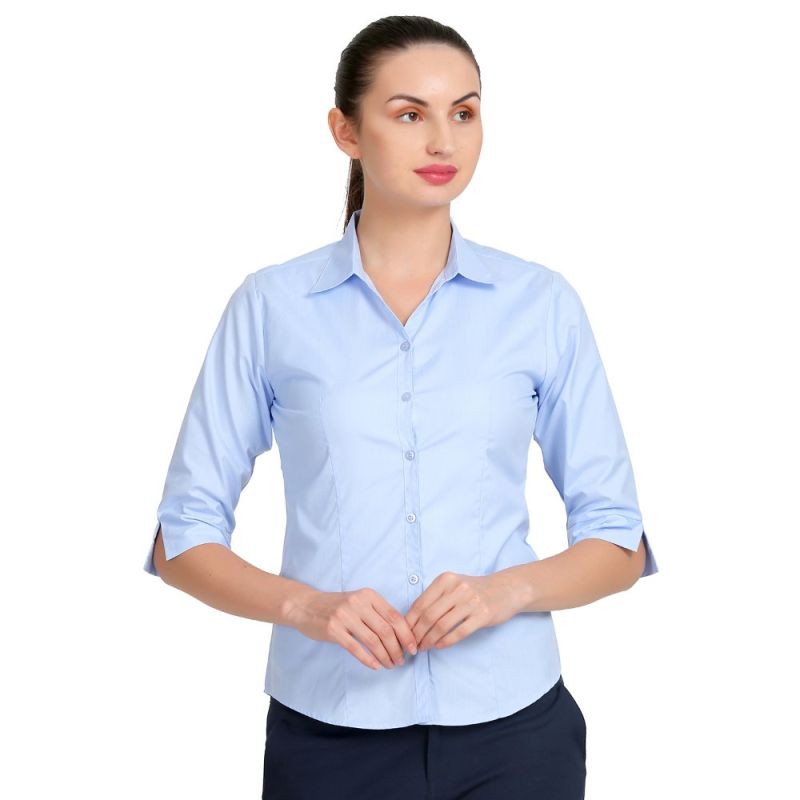 Cotton Plain Ladies Formal Shirt, Feature : Easily Washable, Comfortable, Anti-Wrinkle