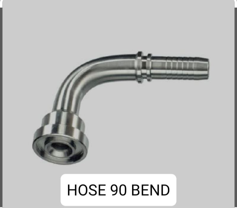 Polished Stainless Steel 90 Degree Hose Bend, for Fitting, Color : Silver