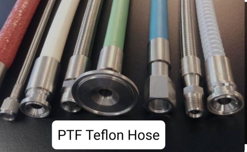 Multicolor High Round Polished PTF Teflon Hose Pipe, for Industrial Use