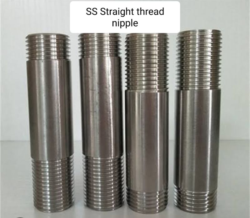 Stainless Steel Straight Thread Nipple, for Pipe Fittings, Feature : Corrosion Proof, Fine Finished