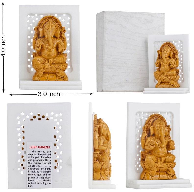 Yellow Ganesha Polished soft stone handicrafts, Feature : Shiny Looks
