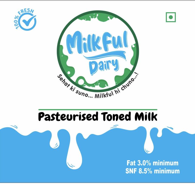 Milkful dairy single toned milk, Packaging Type : Plastic Pouch