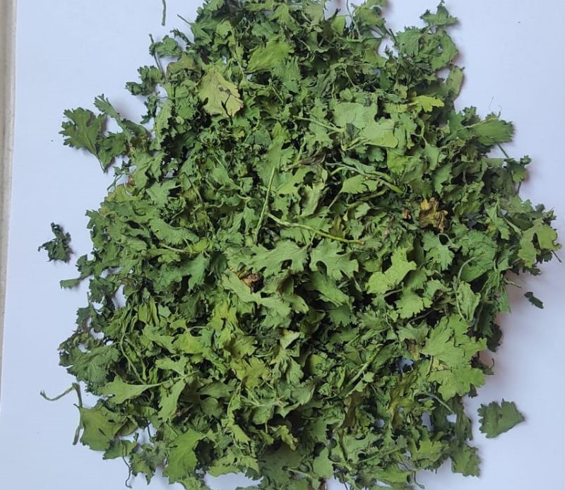 Green Organic Dried Coriander Leaves, for Cooking, Purity : 99.9%
