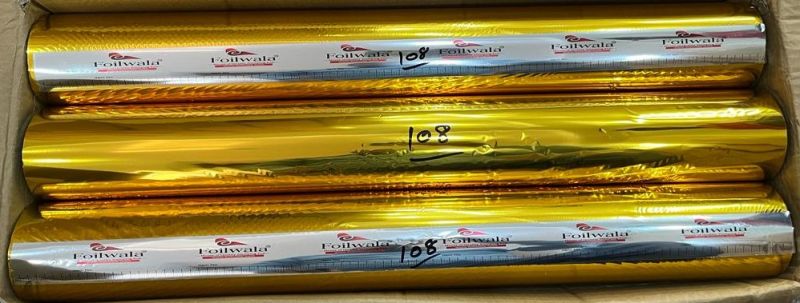 Golden Polyester Plain 108 Hot Stamping Foil, Length : 120m