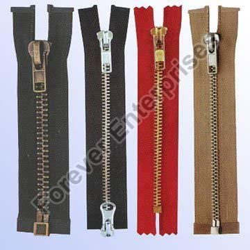 One Sided Metal Zippers, for Garments, Pattern : Plain
